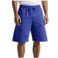 thumbnail image 1 of hotojiny Mens Athletic Shorts Ripped Comfy Workout Gym Shorts Wide Leg Knee Length Drawstring Sweat Shorts with Pockets, 1 of 6