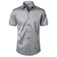 thumbnail image 1 of hotojiny Mens Big and Tall Shirts Button Down Short Sleeve Plus Size Wedding Shirt Casual Summer Beach Vacation Tops, 1 of 4
