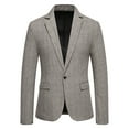 thumbnail image 1 of hotojiny Mens Blazers Slim Fit Business Casual Suit Jacket Lightweight Plaid Work Sport Coat One Button Travel Blazer, 1 of 7