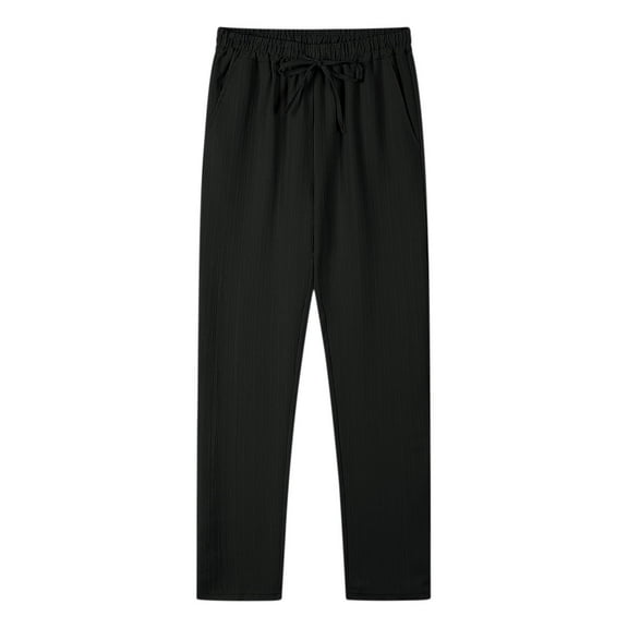 hotojiny Mens Casual Pants Soft Drawstring Lightweight Elastic Waist Pajama Bottoms Loose Fit Summer Beach Yoga Trousers