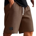 thumbnail image 1 of hotojiny Mens Casual Shorts Plain Textured Summer Beach Shorts Comfortable Drawstring Elastic Waist Shorts with Pockets M-4XL, 1 of 4
