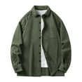 thumbnail image 1 of hotojiny Mens Cotton Jacket 2025 Fall Stylish Button down Casual Clothes Outdoor Work Big and Tall Men's Coat, 1 of 4
