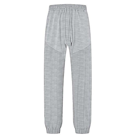 hotojiny Mens Cotton Linen Pants Baggy Elastic Waist Drawstring Summer Beach Pants Lightweight Cinch Bottoms Yoga Trousers