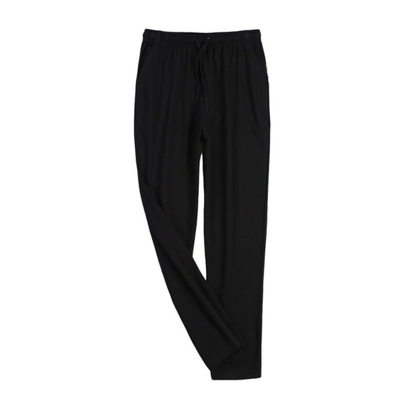 hotojiny Mens Cotton Lounge Pants Soft Elastic Waist Sleepwear Pajamas Pants with Pockets Pj Bottoms for Big and Tall Men