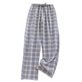 thumbnail image 1 of hotojiny Mens Cotton Pajama Pants Lightweight Lounge Plaid Pj Bottoms Soft Comfy Drawstring Loose Fit Sleepwear with Pockets, 1 of 3