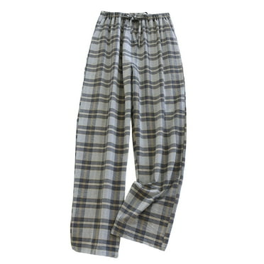 hotojiny Mens Cotton Pajama Pants Lightweight Lounge Plaid Pj Bottoms Soft Comfy Drawstring Loose Fit Sleepwear with Pockets