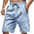 thumbnail image 1 of hotojiny Mens Drawstring Shorts Active Casual Elastic Waist Color Block Sweat Shorts Lightweight Straight Leg Basketball Short Pants, 1 of 6