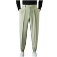 thumbnail image 1 of hotojiny Mens Dress Pants Fashion Pleated Cinch Bottom Trousers Loose Fit Slacks Work Office Suit Pants with Pockets, 1 of 5