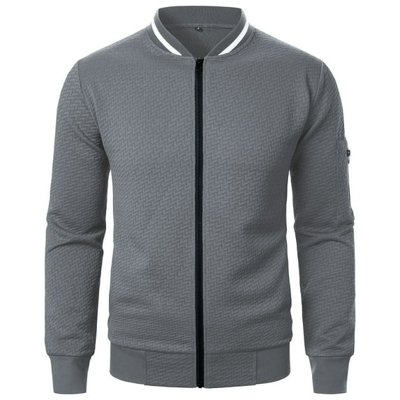 hotojiny Mens Lightweight Jackets Slim Fit Full Zip Business Casual Golf Coat Textured Windbreaker Fall Jacket with Pockets