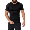 thumbnail image 1 of hotojiny Mens Muscle Tee Gym Workout Slim Fit Short Sleeve T-Shirt Comfy Performance Athletic Running Fitness Shirts, 1 of 6
