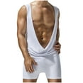 thumbnail image 1 of hotojiny Mens One Piece Pajamas Jumpsuit Soft Comfy Adult Pj Underwear Stretchy Athletic Supporters Singlet Romper Loungewear, 1 of 6