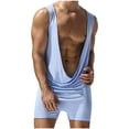 thumbnail image 1 of hotojiny Mens One Piece Pajamas Jumpsuit Soft Comfy Adult Pj Underwear Stretchy Athletic Supporters Singlet Romper Loungewear, 1 of 6