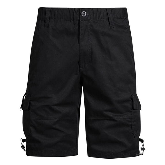 hotojiny Mens Outdoor Shorts Elastic Waist Button Lightweight Hiking Cargo Shorts Fashion Straight Leg Running Shorts with Pockets