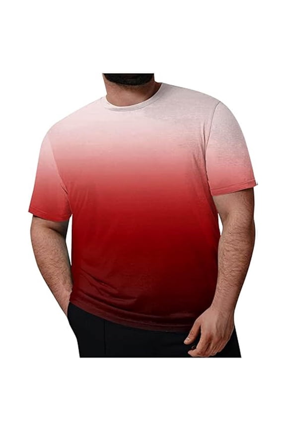 Mens Oversized T-Shirts 2XL-5XL Big and Tall Fashion Loose Fit Crewneck Tshirt Streetwear Gradient Short Sleeve Tee Shirt