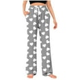 thumbnail image 1 of hotojiny Mens Pajama Pants Lightweight Wide Leg Heart Print Pj Trousers Casual Loose Fit Drawstring Sleepwear Valentine's Day Gift, 1 of 5