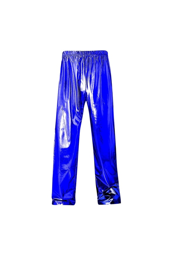 Mens Pants Trendy Wedding Party Prom Wide Leg Trousers Sparkly Sequin Elastic Waist Dance Trousers S-3XL