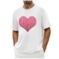 thumbnail image 1 of hotojiny Mens Short Sleeve T-Shirts Graphic Crewneck Casual Printed Tee Summer Beach Vintage Shirts Valentine's Day Outfit, 1 of 4