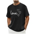 thumbnail image 1 of hotojiny Mens Valentine's Day T Shirts Casual Summer Short Sleeve Fashion Tees Breathable Graphic Shirt for Men Women, 1 of 4