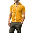thumbnail image 1 of hotojiny Mens Zip up Hoodie Summer Short Sleeve Lightweight Jacket Casual Workout Athletic Sweatshirt Tops with Pockets, 1 of 7