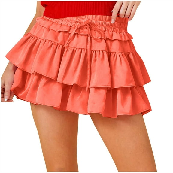 hotojiny Mini Skirts for Women Summer Fashion Cute Ruffle Layered Skirts Trendy Party Beach Flowy Skirts Clubwear
