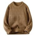 thumbnail image 1 of hotojiny Oversized Sweaters for Men Casual Crew Neck Thick Warm Knitwear Top Fall Winter Classic Textured Solid Color Pullover, 1 of 4