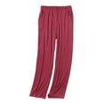 thumbnail image 1 of hotojiny Pajama Pants for Men Comfortable Loose Fit Pj Bottoms Pleated Elastic Waist Solid Color Sleep Pants for Big and Tall, 1 of 3