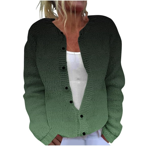 hotojiny Plus Size Cardigan Sweaters for Women Casual Button Down Fall Fashion Outfits Open Front Knit Outerwear