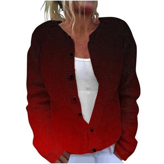 hotojiny Plus Size Cardigan Sweaters for Women Casual Button Down Fall Fashion Outfits Open Front Knit Outerwear