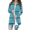 thumbnail image 1 of hotojiny Plus Size Cardigans for Women Soft Lightweight Striped Open Front Fall Coat Trendy Long Sleeve Flowy Cardigan, 1 of 6