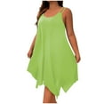 thumbnail image 1 of hotojiny Plus Size Dresses for Curvy Women Casual Handkerchief Hem Sleeveless Flowy Tunic Tops Summer Crew Neck Beach Tank Tops, 1 of 7