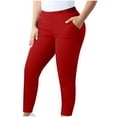 thumbnail image 1 of hotojiny Plus Size Leggings with Pockets for Women High Waisted Soft Workout Yoga Pants Full Length Non See Through Lounge Tights, 1 of 6