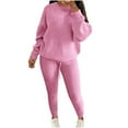 thumbnail image 1 of hotojiny Plus Size Lounge Sets for Women 2 Piece Knit Long Sleeve Tops with Slim Pants Outfits Loungewear, 1 of 6