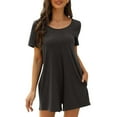 thumbnail image 1 of hotojiny Plus Size Spring Clothes for Women Summer Casual Short Sleeve Rompers Loose Backless Beach Lounge Shorts Jumpsuit, 1 of 7