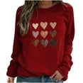 thumbnail image 1 of hotojiny Plus Size Sweatshirts for Women Trendy Heart Long Sleeve Shirts Oversized Crew Neck Fleece Pullover Tops Fall Winter Outfit, 1 of 6