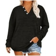 thumbnail image 1 of hotojiny Plus Size Tops for Women Fall Long Sleeve Loose Tunic Tops V Neck Button Casual Lightweight T Shirts, 1 of 6
