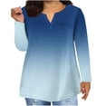 thumbnail image 1 of hotojiny Plus Size Tunic Tops for Women Long Sleeve V Neck Casual Shirts Fall Oversized Loose Pullover Blouse, 1 of 1