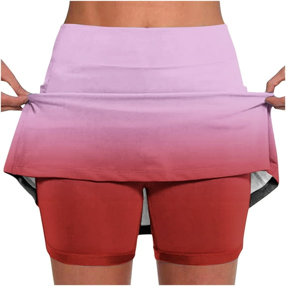 hotojiny Plus Size Yoga Skorts Tennis Golf Skirts High Waisted Workout Athletic Shorts Summer Running Casual Shorts