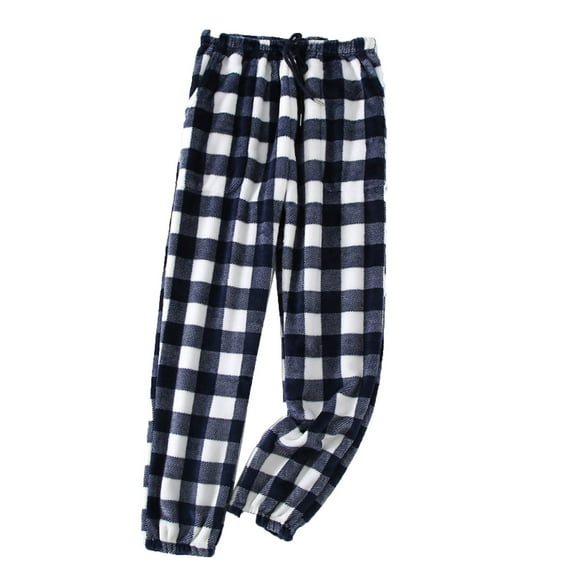 hotojiny Plush Fuzzy Pajama Pants Womens Plaid Drawstring Comfy Loungeswear Fleece Soft Pj Bottoms with Pockets