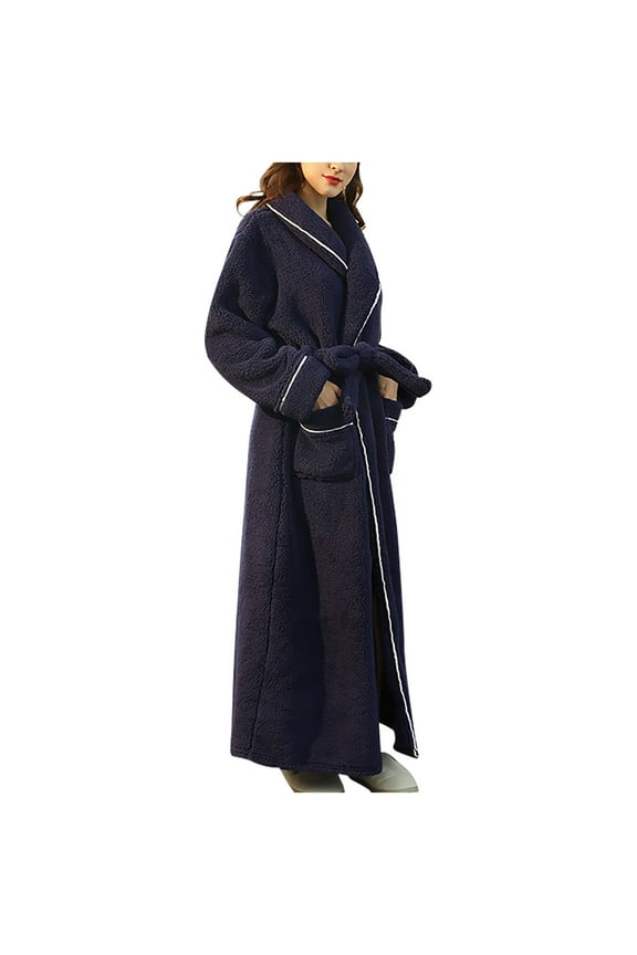 Plush Robes For Women and Men Soft Warm Winter Fleece Bathrobe Long Comfy Full Length Unisex Velour Robe Sleepwear