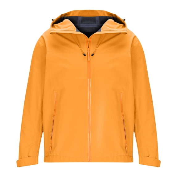hotojiny Rain Jacket Men's Lightweight Waterproof Long Sleeve Raincoat Fashion Drawstring Hooded Golf Cycling Windbreaker Coat