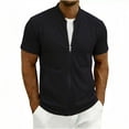 thumbnail image 1 of hotojiny Shirts for Men Fashion Full Zip Fitted Sweatshirts Lightweight Short Sleeve Textured Casual Athletic Golf Top, 1 of 5