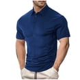 thumbnail image 1 of hotojiny Shirts for Men Performance Short Sleeve Mens Golf Shirts Plain Classic Fitted Athletic Work Tee Button Collared Summer Tops, 1 of 6