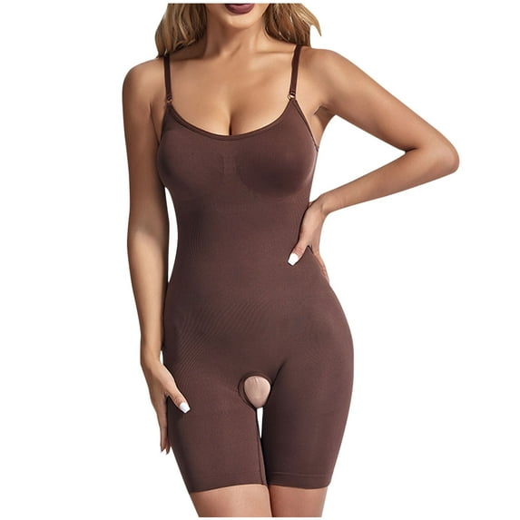 hotojiny Shorts Bodysuit for Women Sleeveless Spaghetti Strap Shorts Jumpsuits Seamless Butt Lifting Bodycon Rompers