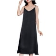 thumbnail image 1 of hotojiny Silk Satin Dresses for Women Elegant Spaghetti Straps Cocktail Party Dress Summer Solid Soft Flowy Nightgown Wedding Guest Dresses, 1 of 6