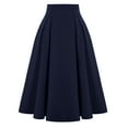 thumbnail image 1 of hotojiny Skirts for Women High Waisted Pleated Midi Skirt Elegant A-Line Flowy Spring Fall Business Office Skirt with Buttons, 1 of 6