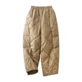 thumbnail image 1 of hotojiny Snow Pants Womens Winter Windproof Down Puffer Pants Warm Outdoor Ski Pants Padded Loose Thermal Trousers, 1 of 5