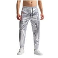 thumbnail image 1 of hotojiny Sparkly Pants for Men's 70s Dance Party Outfit Drawstring Waist Cinch Bottoms Nightclub Glitter Sequin Joggers, 1 of 4