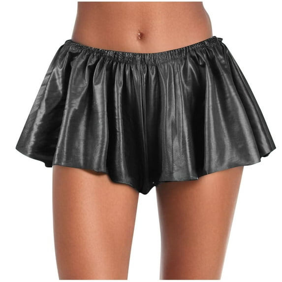 hotojiny Sparkly Shorts for Women Glitter Sequins Elastic Waist Pleated Mini Shorts Plus Size Trendy Dance Party Flowy Shorts