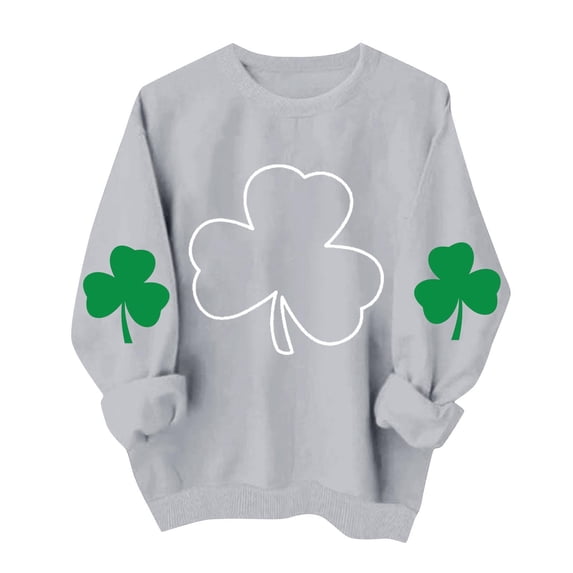 hotojiny St. Patrick's Day Gift for Women Lightweight Crew Neck Sweatshirt Long Sleeve Casual Loose Fit Fall Tops Everyday Wear