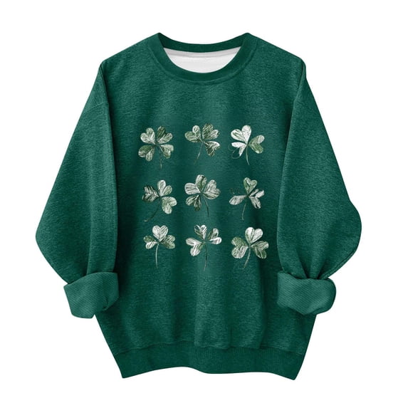 hotojiny St. Patrick's Day Shirt for Girls Cute Graphic T-Shirt Toddler Boys Long Sleeve Pullover Kids Tops St. Patrick's Day Gift 1-13 T